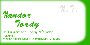 nandor tordy business card